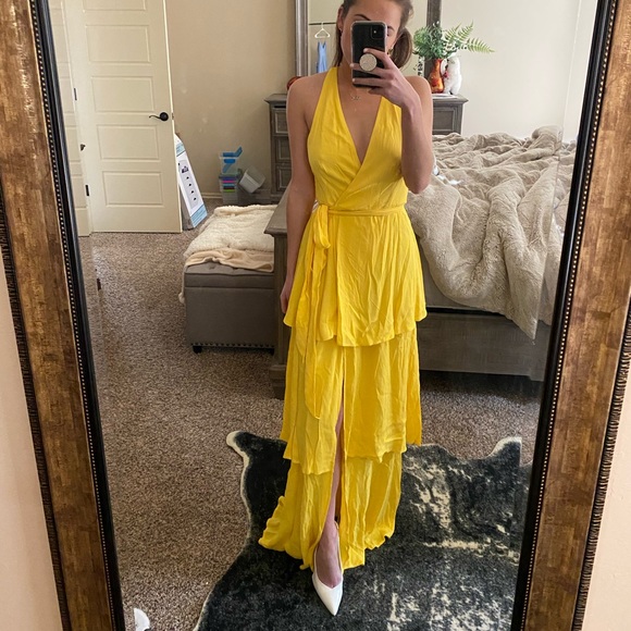 Afrm tiered ruffle maxi dress Clearance